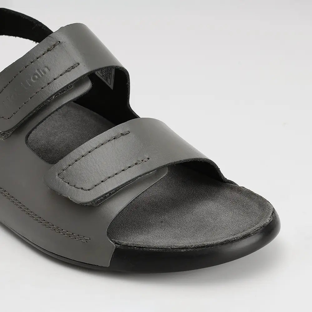 Back Strap Leather Sandals in Grey color for Men - LS20