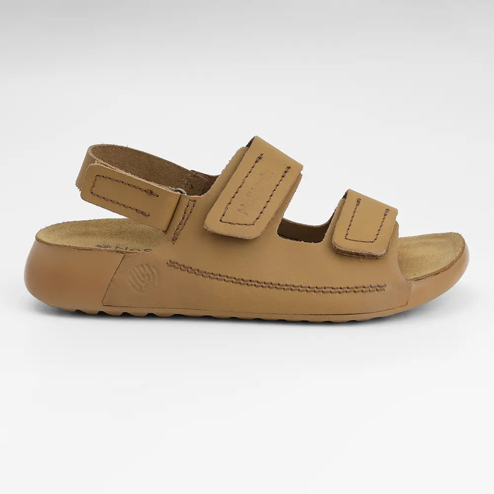 Back Strap Leather Sandals in Camel color for Men - LS21