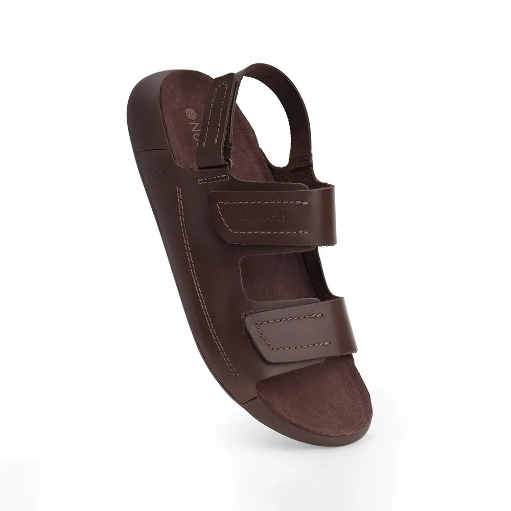 Back Strap Leather Sandals in Brown color for Men - LS22