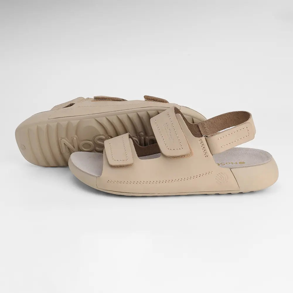 Back Strap Leather Sandals in Beige color for Men - LS24