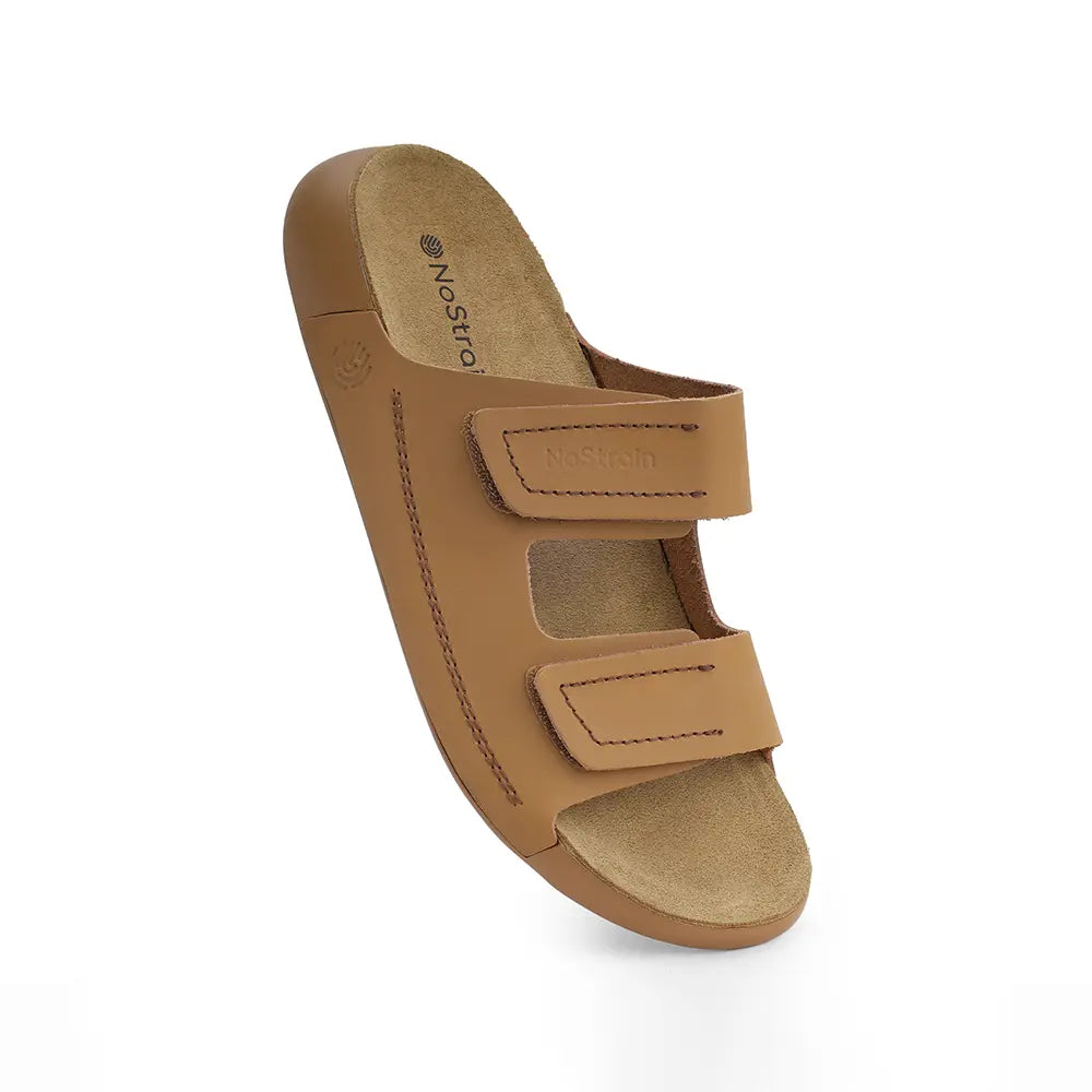 Parallel Leather Sandals for men in Camel color - LS03