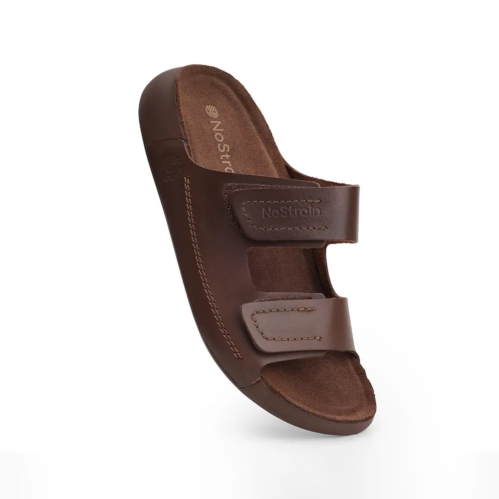 Parallel Leather Sandals for men in Cookie Brown - LS04