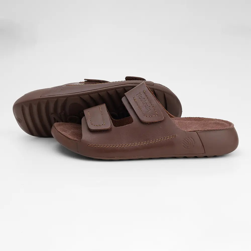 Parallel Leather Sandals for men in Cookie Brown - LS04