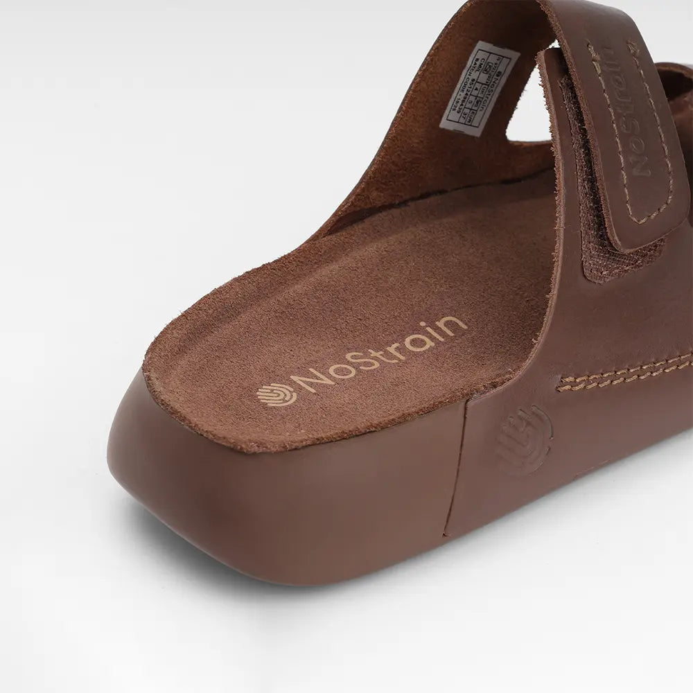 Parallel Leather Sandals for men in Cookie Brown - LS04