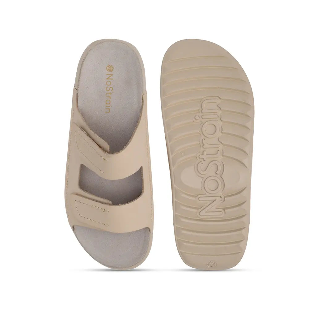 Parallel Leather Sandals for men in Beige - LS06