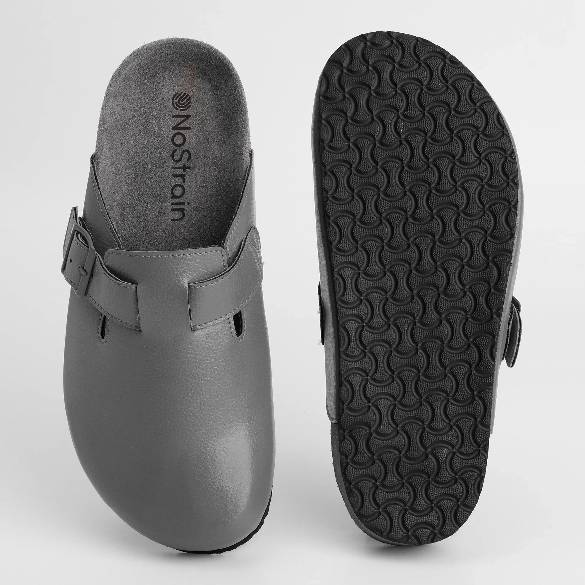 Cloudy grey mule sandals for men