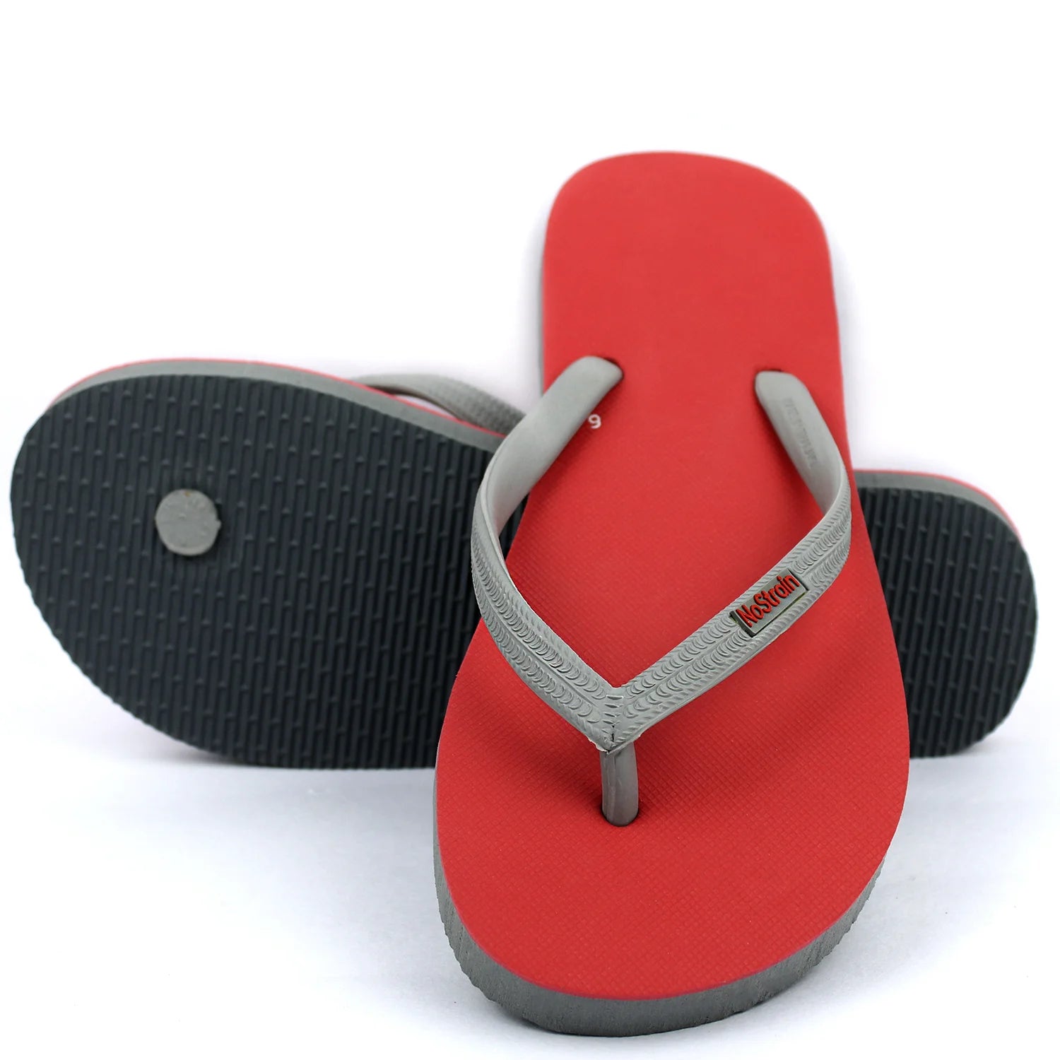 Red rubber deals flip flops