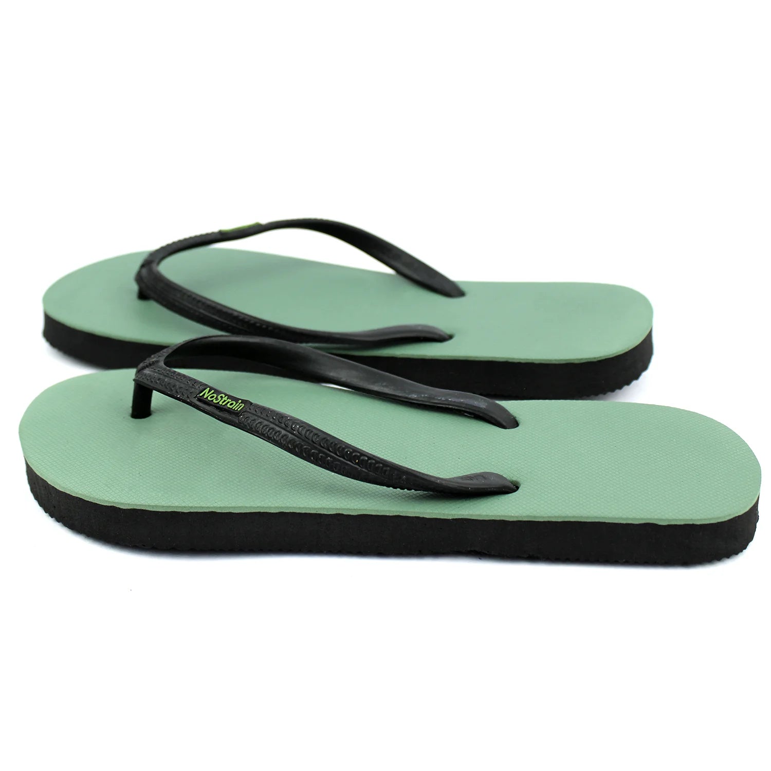 Olive Green & Black Flip-Flops (Women)
