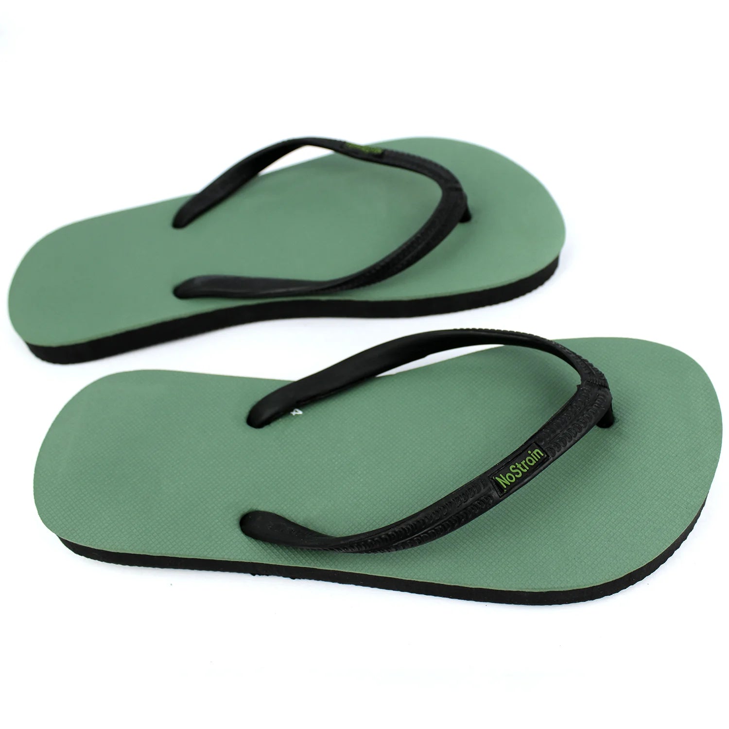Olive Green & Black Flip-Flops (Women)