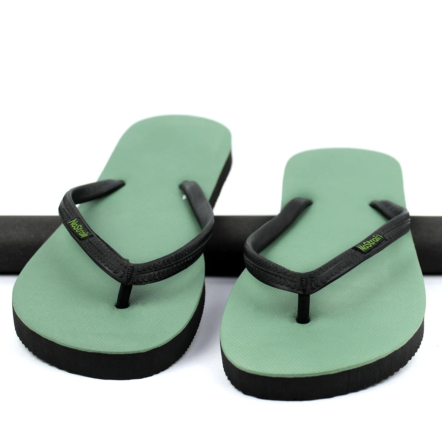 Olive Green & Black Flip-Flops (Women)