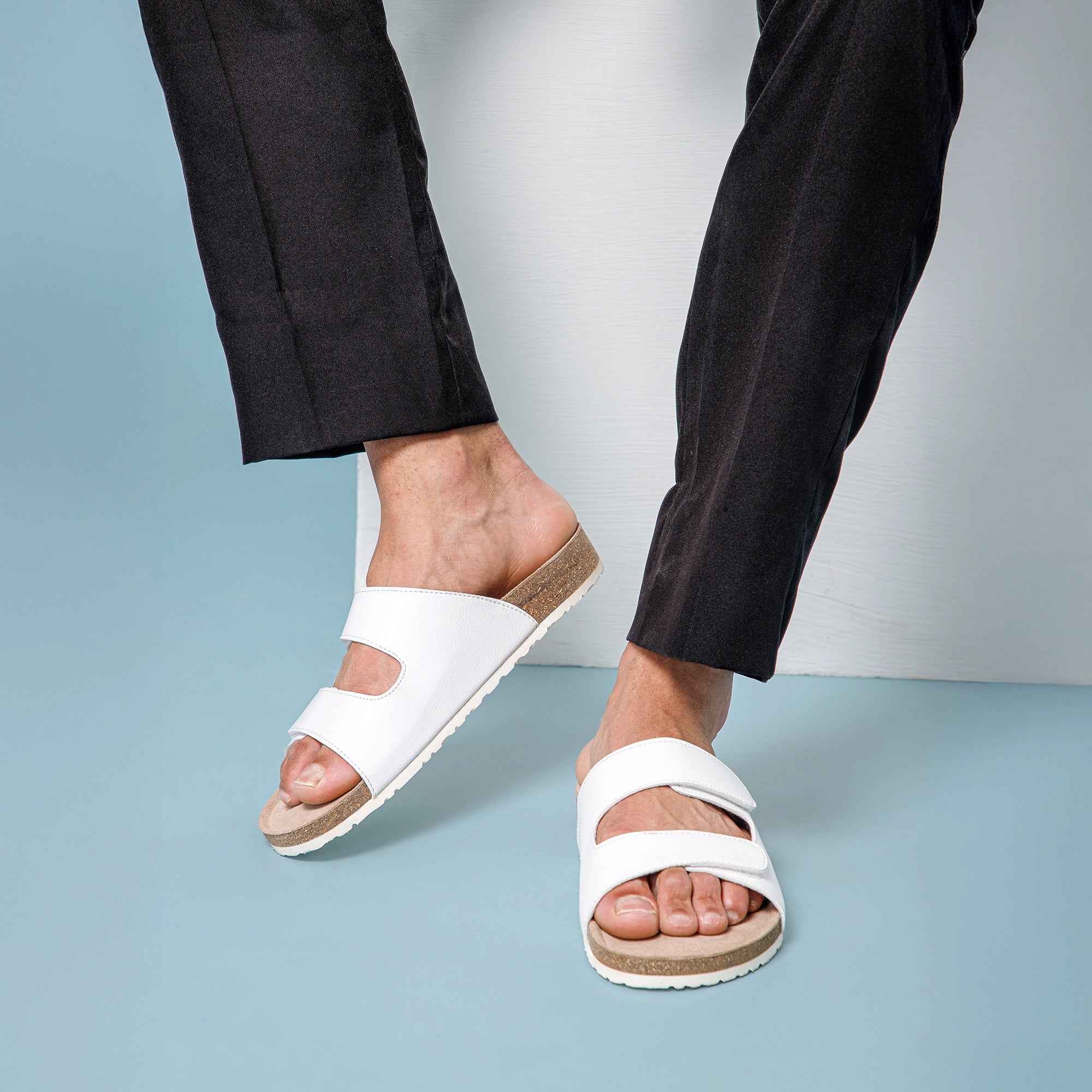 Great White Cork Parallel Leather Sandals for Men