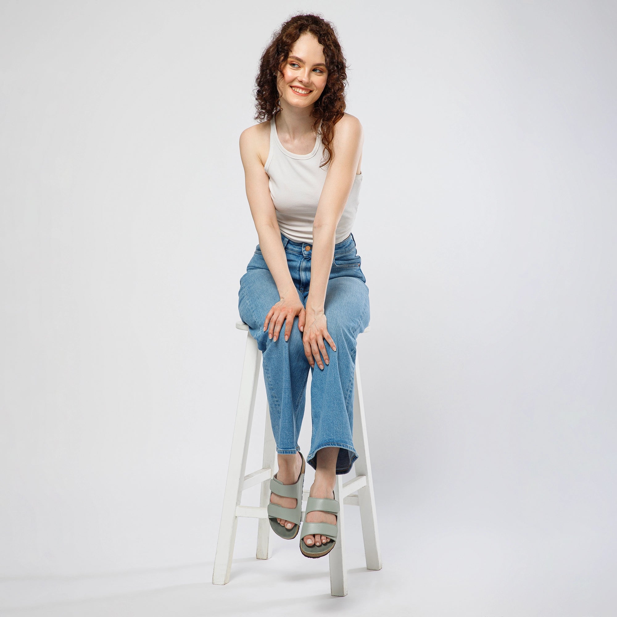 parallel cork sandals for women