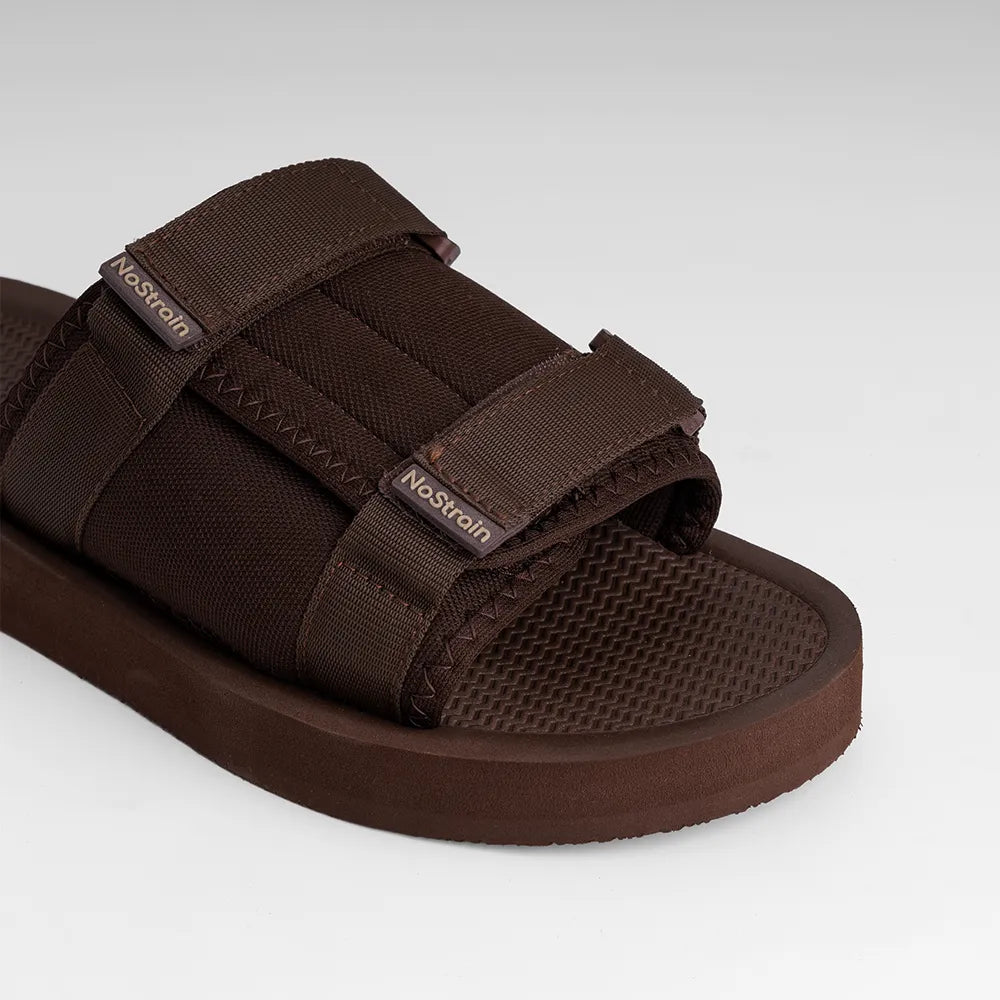 Men’s Brown Platform Sandals with Triple Hook & Loop Fit (PS8)