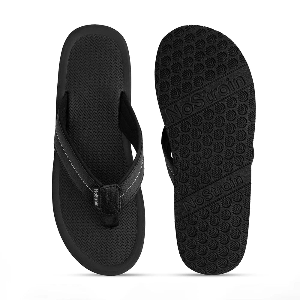 NoStrain Men’s Triple Density Platform Slippers with Soft Engraved Insole, Anti-Skid Sole, Strong Mid-Sole & Sturdy Outsole - PS09