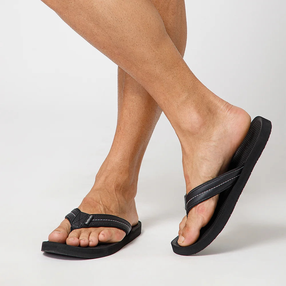 Men's durable platform slippers with textured outsole