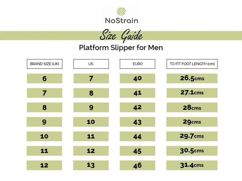 NoStrain Men’s Triple Density Platform Slippers with Soft Engraved Insole, Anti-Skid Sole, Strong Mid-Sole & Sturdy Outsole - PS09