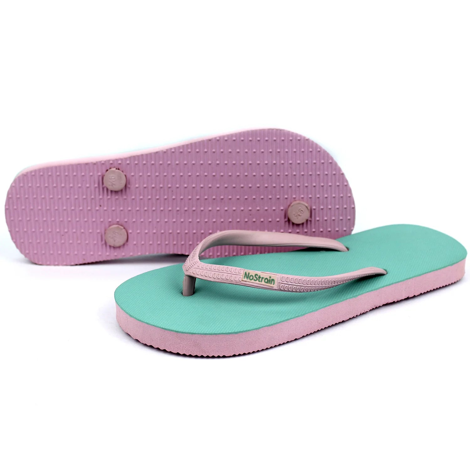 Sea Green & Pink Flip-Flops (Women)