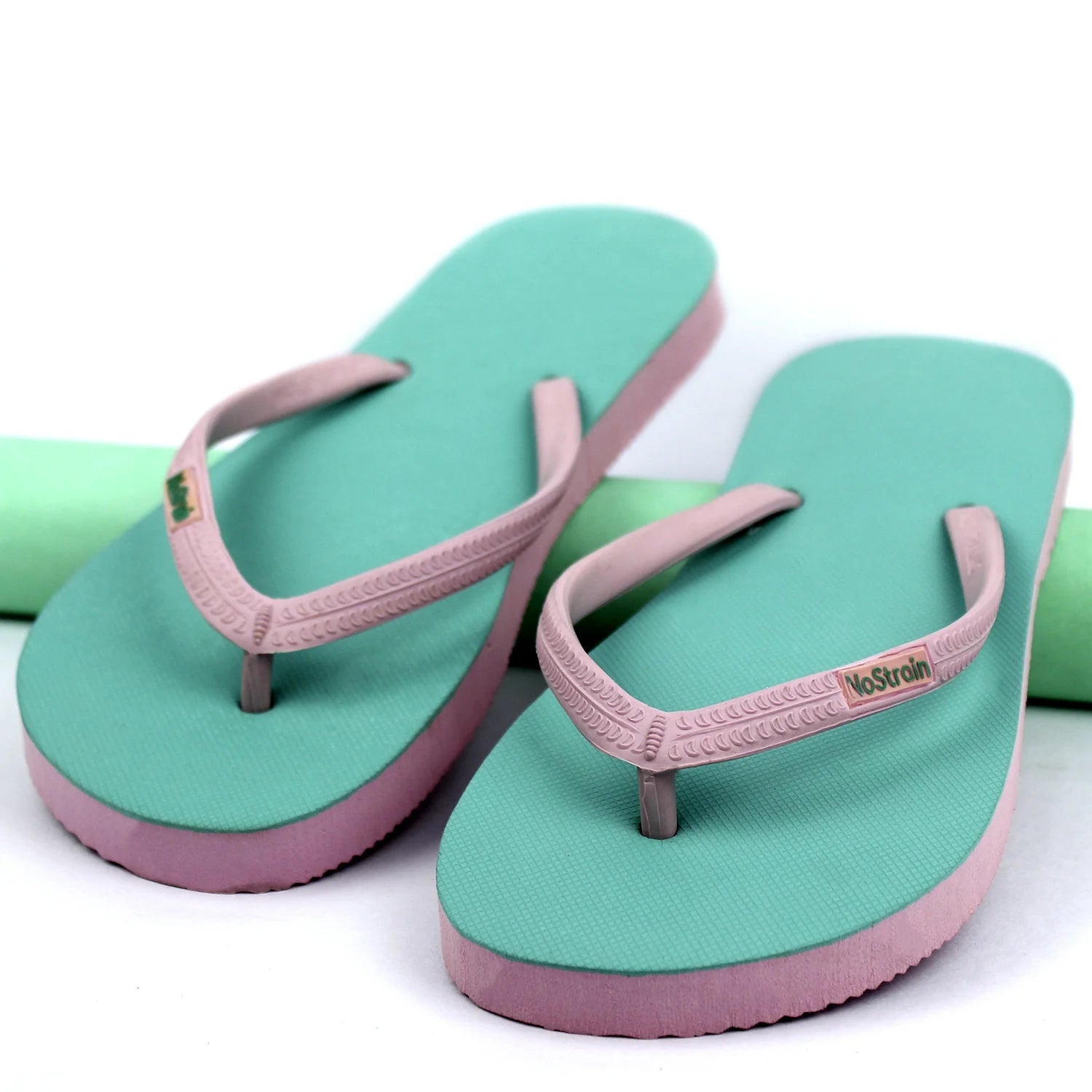 Sea Green & Pink Flip-Flops (Women)