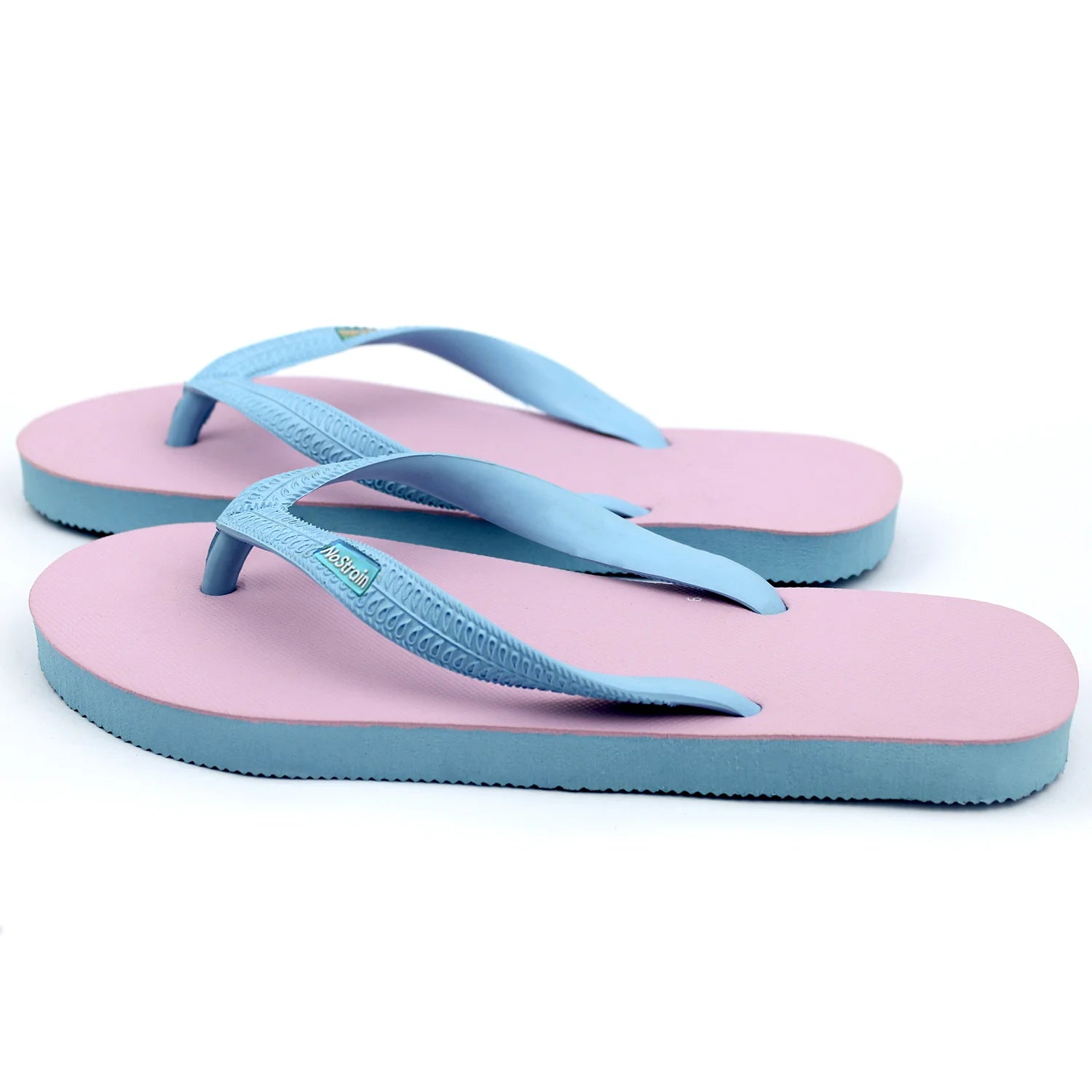 Twin Color Pink & Sky Blue Natural Rubber Slippers Mens