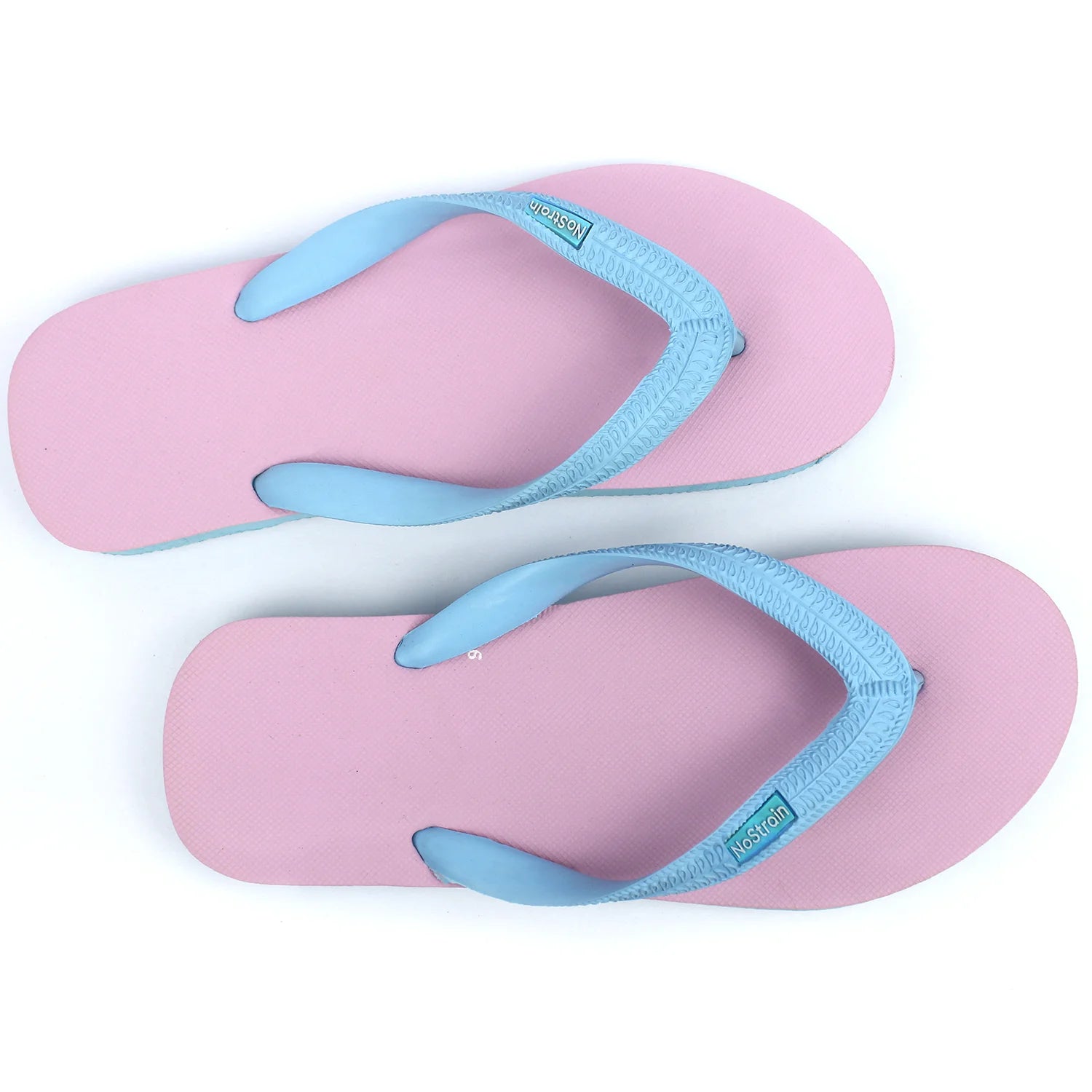 Twin Color Pink & Sky Blue Natural Rubber Slippers Mens
