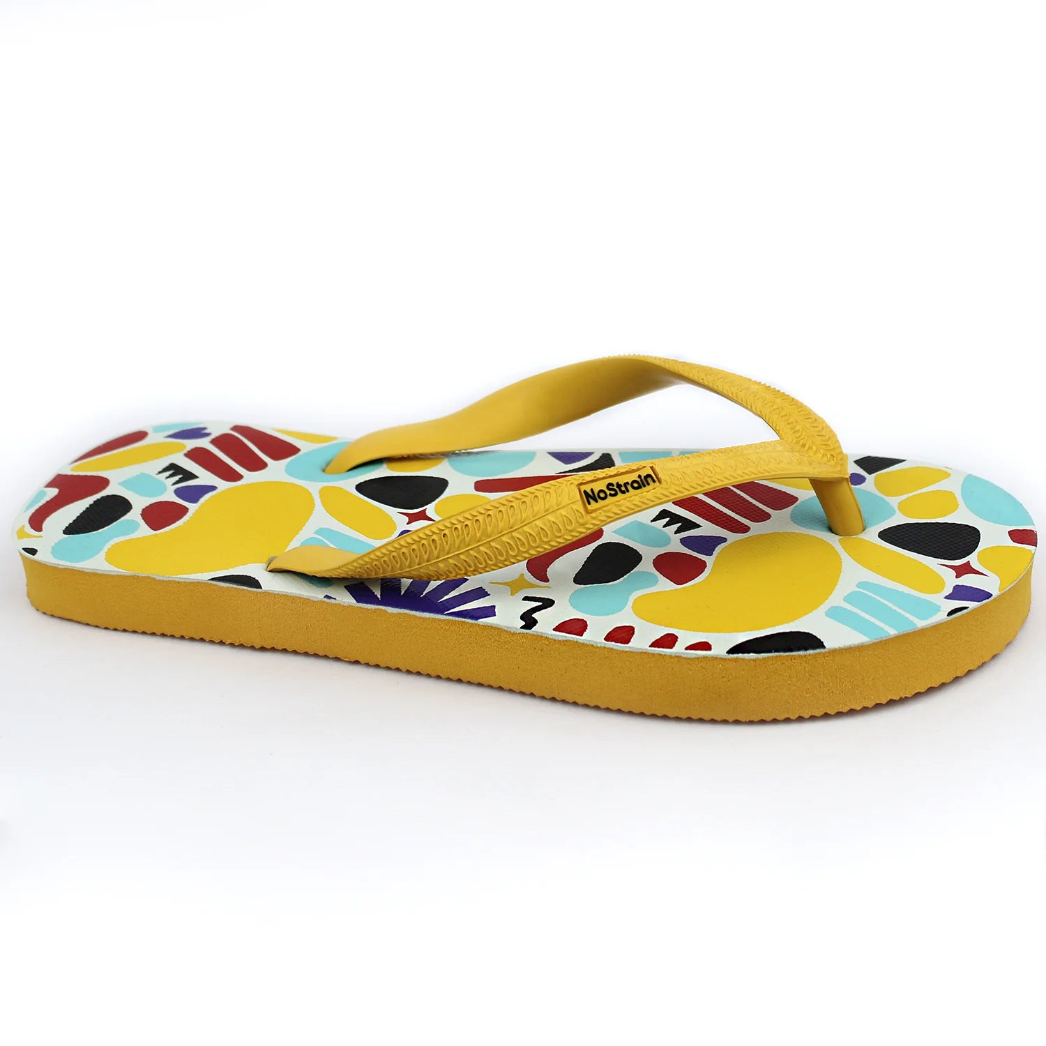 TwistedGeo Men's Printed Yellow Slippers
