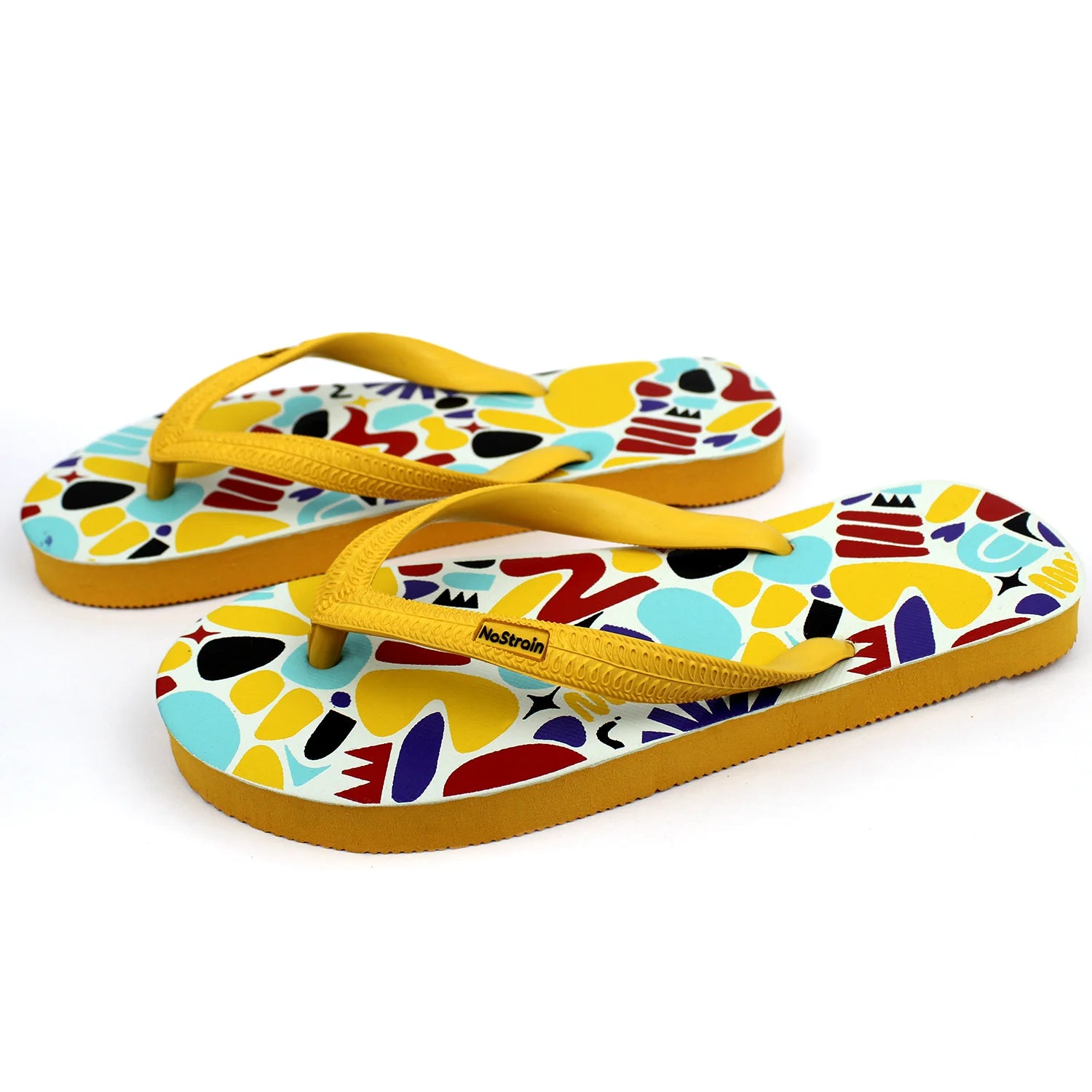 TwistedGeo Men's Printed Yellow Slippers