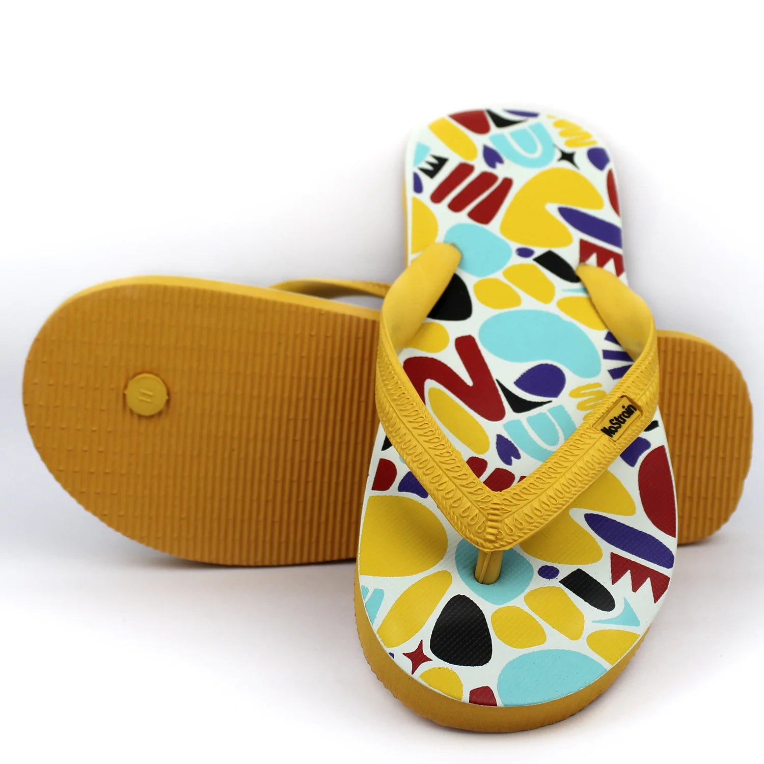 TwistedGeo Men's Printed Yellow Slippers