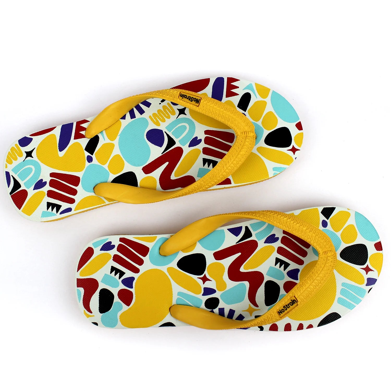 TwistedGeo Men's Printed Yellow Slippers