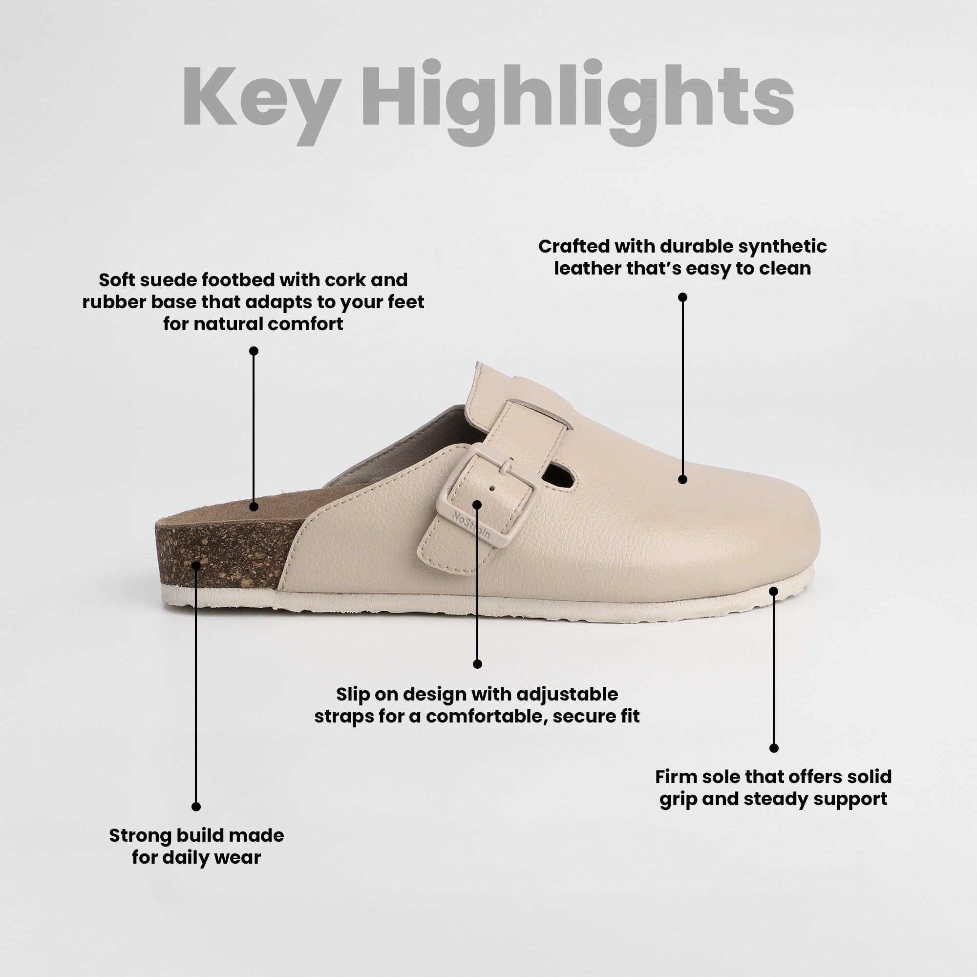 Women Beige half shoes for girls with key highlights