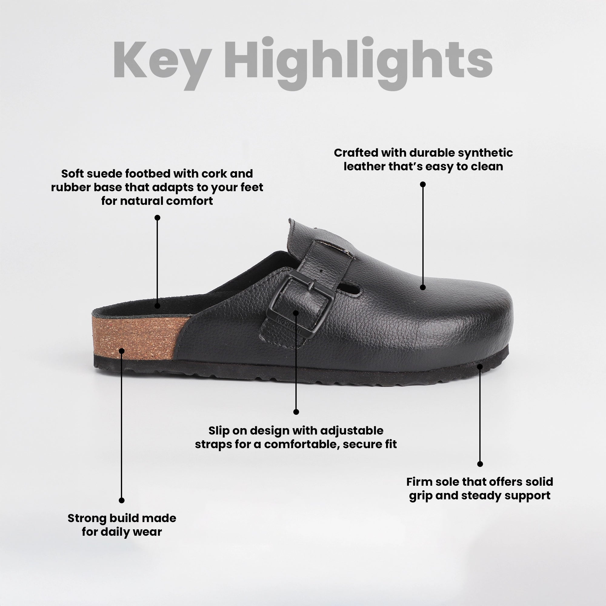 Black half shoes for women with key highlights