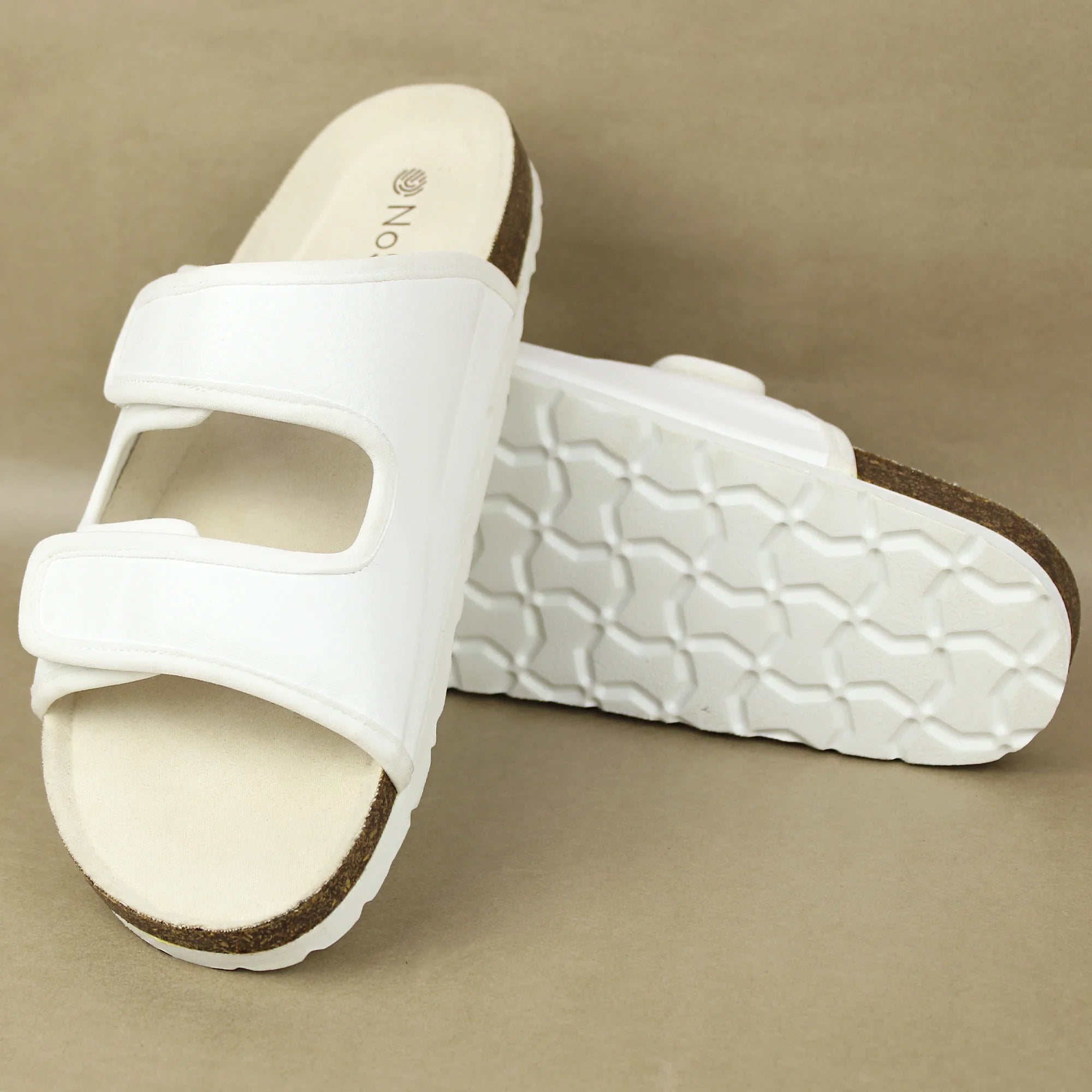 Double Layered Grey Cork Sandals (Women)