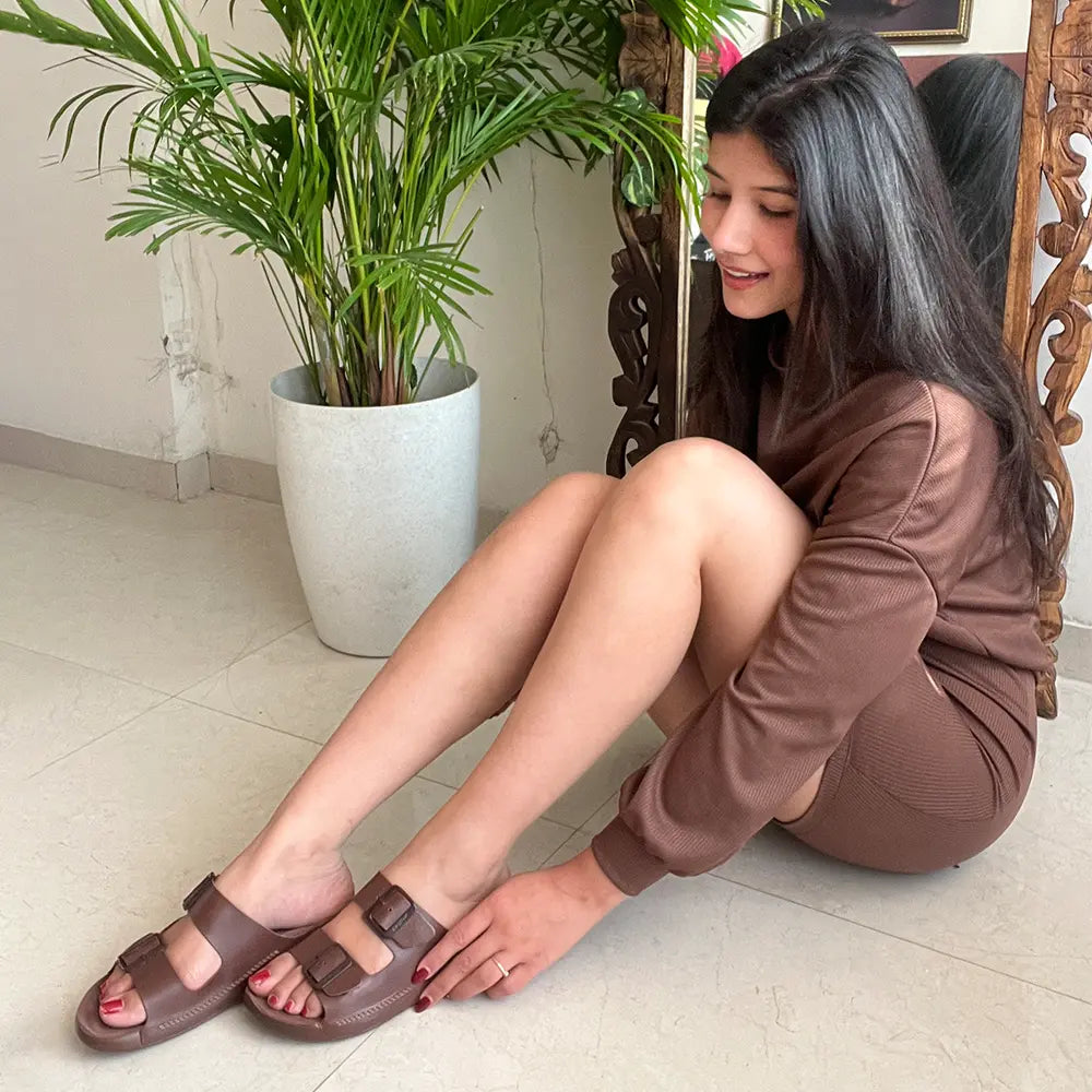 Brown color sandals for women, leather sandals for women