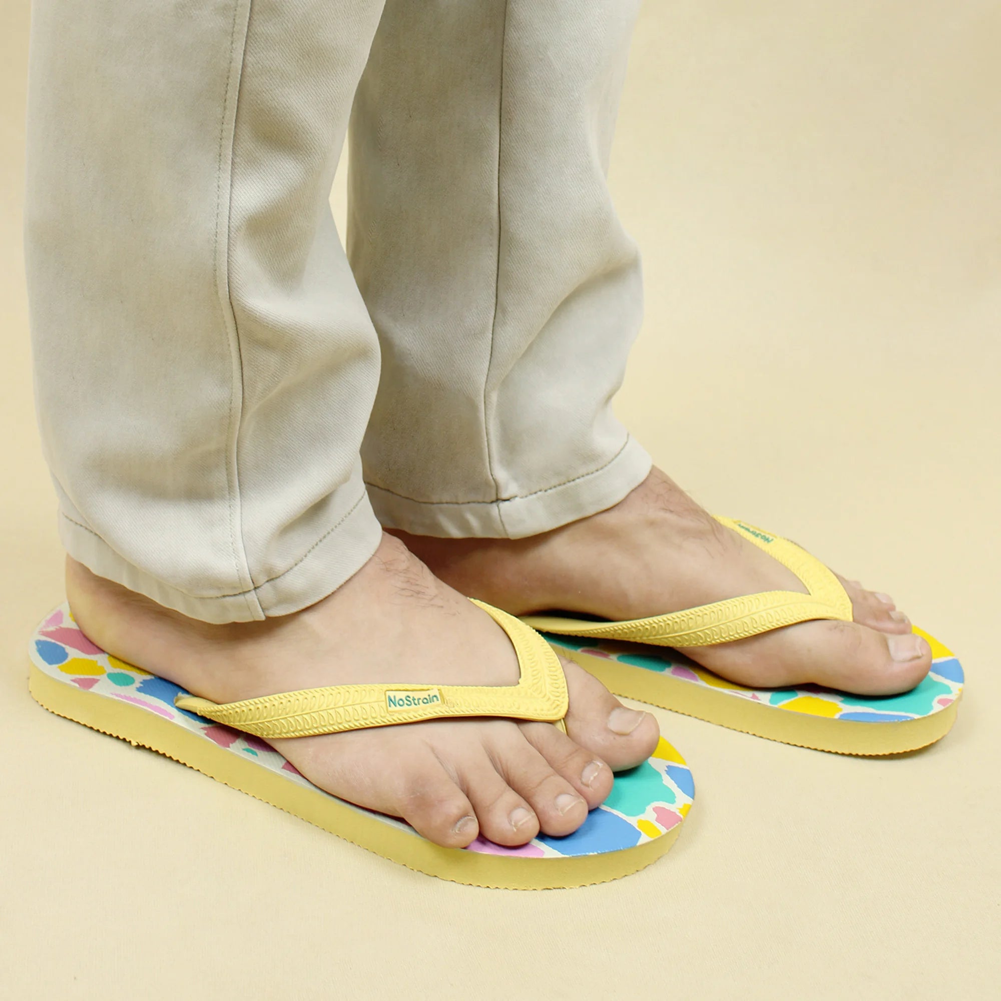GoWild Pastel Yellow Flip-Flops Men