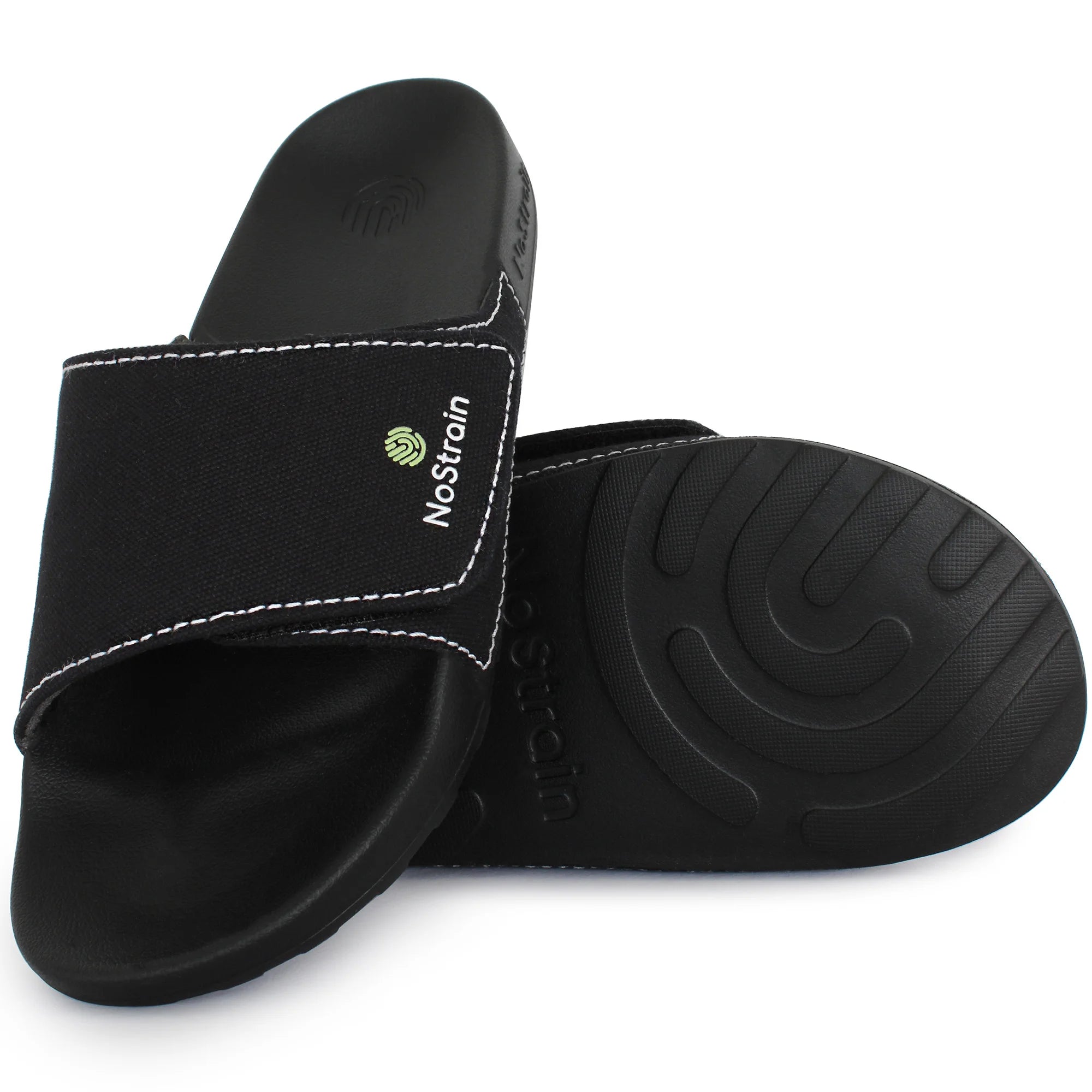 Men's versatile black sugar sliders suitable for everyday wear.