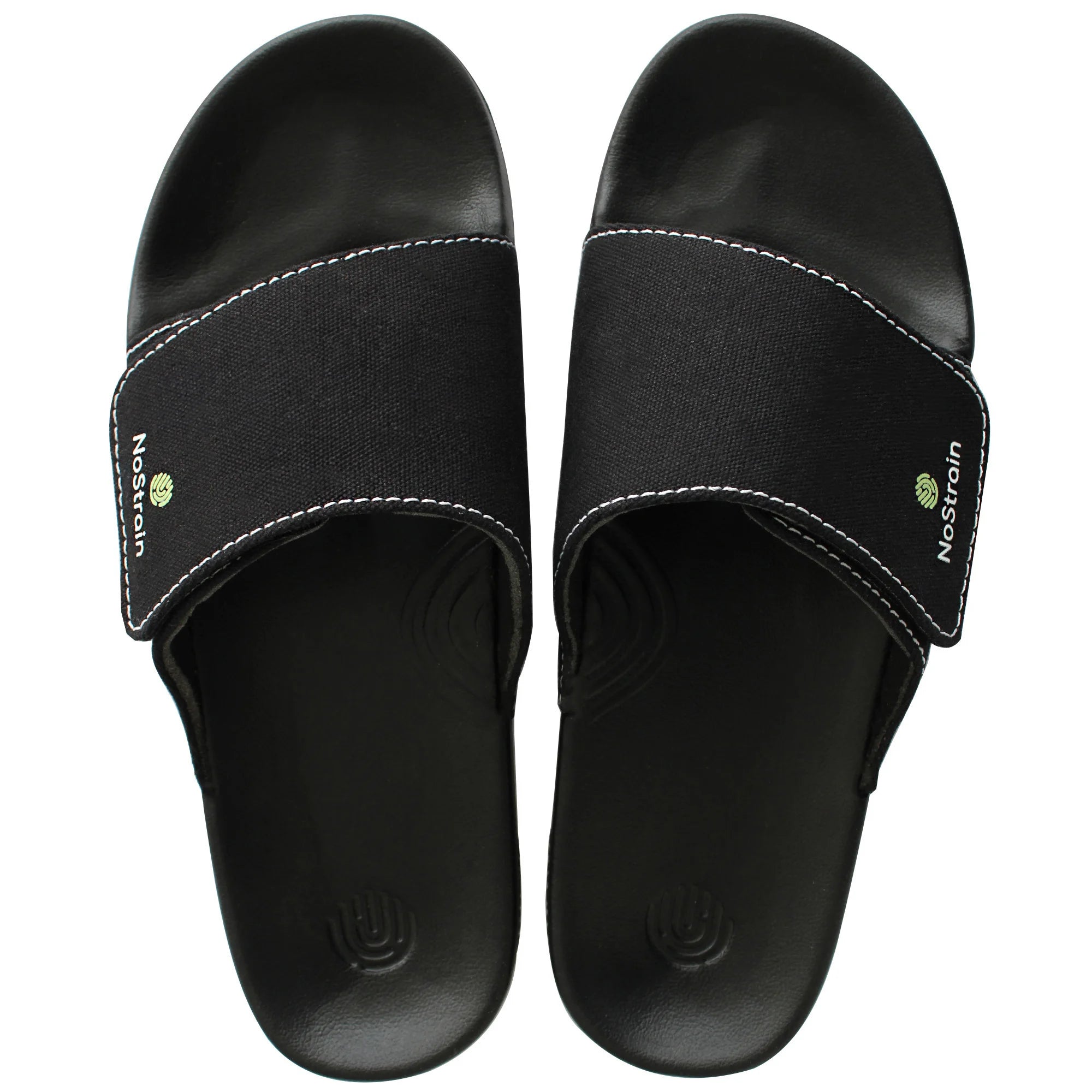 Men's black canvas sugar sliders, ideal for both indoor and outdoor use.