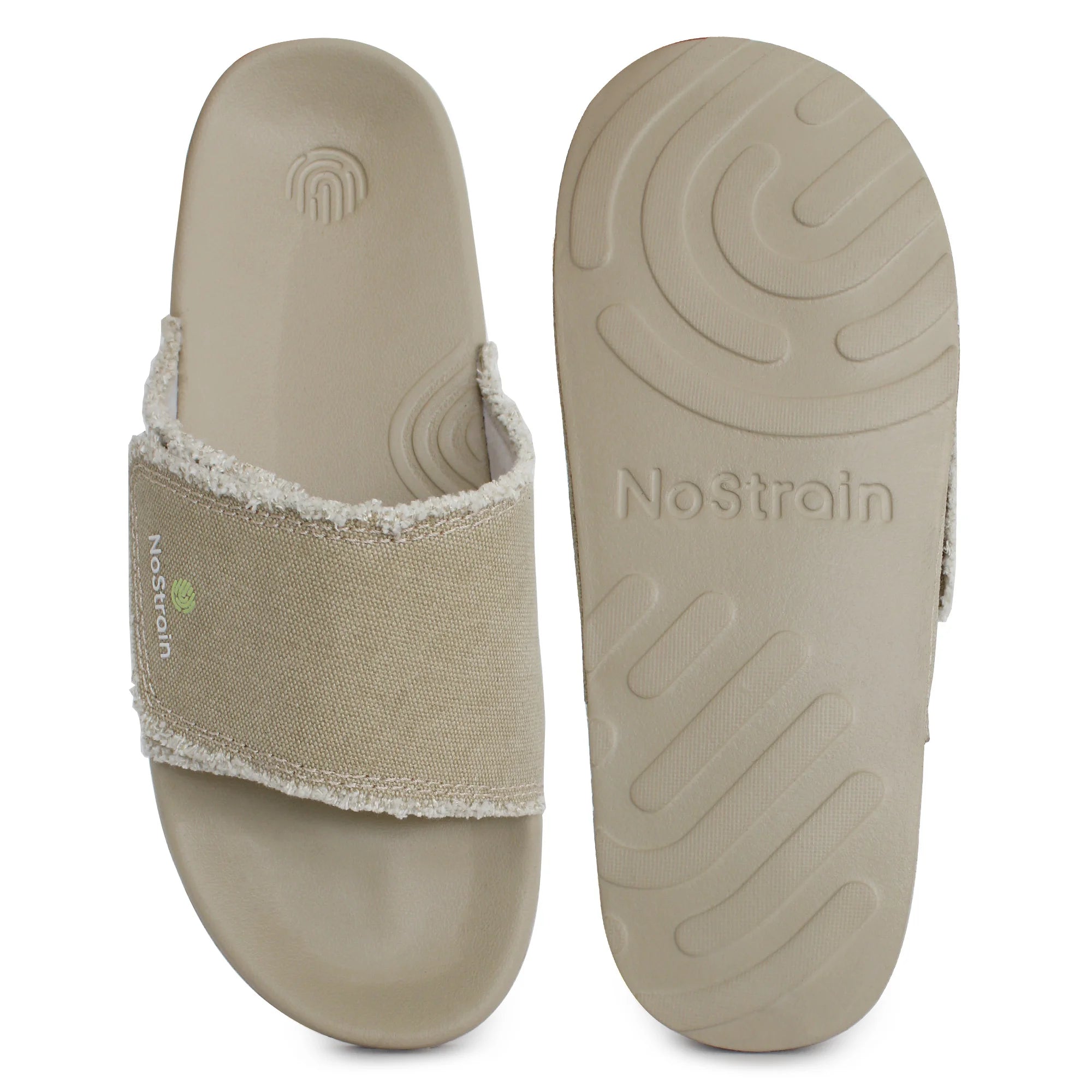 Pair of Men's Sliders with a sandy beige .