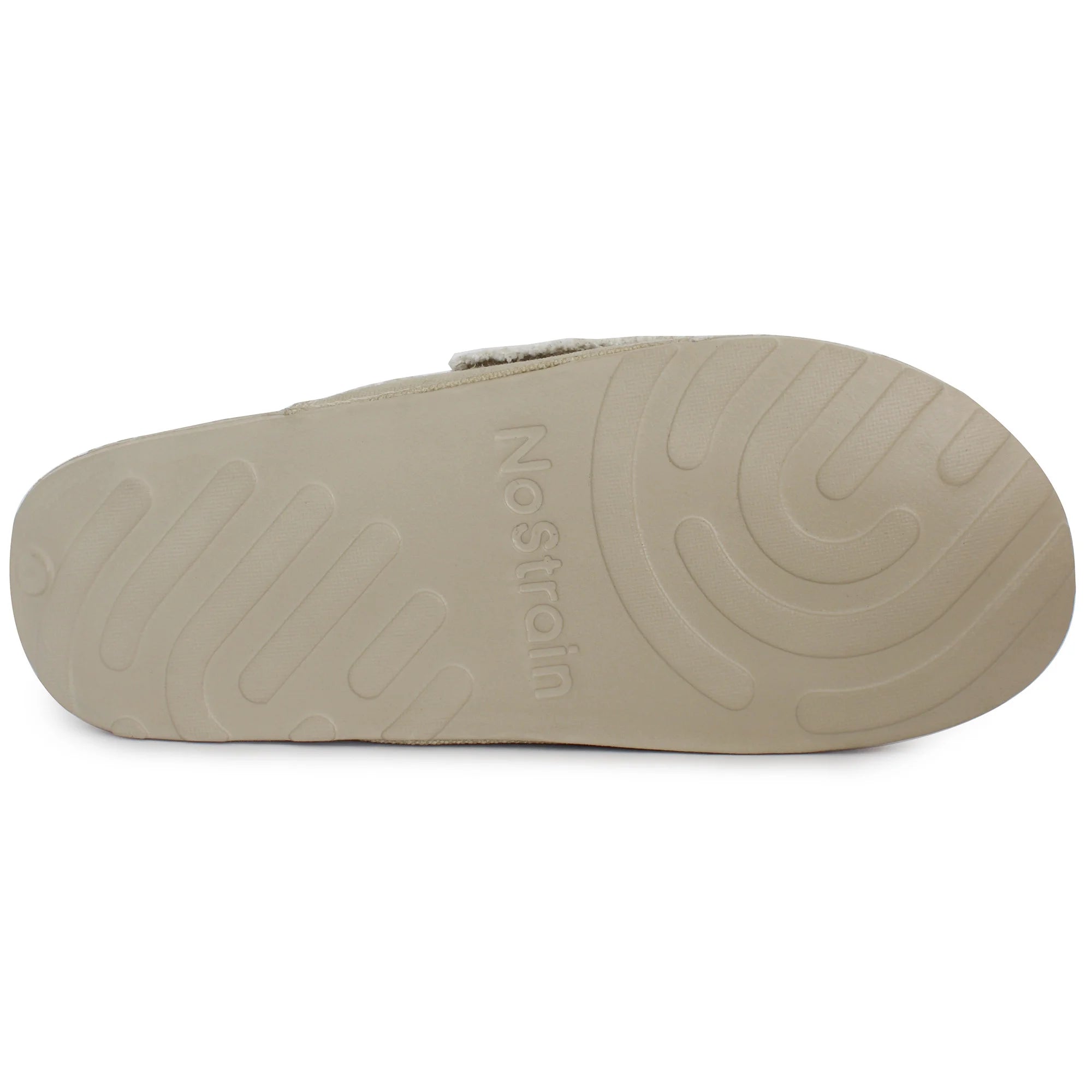 Men's sliders in sandy beige canvas with EVA sole.