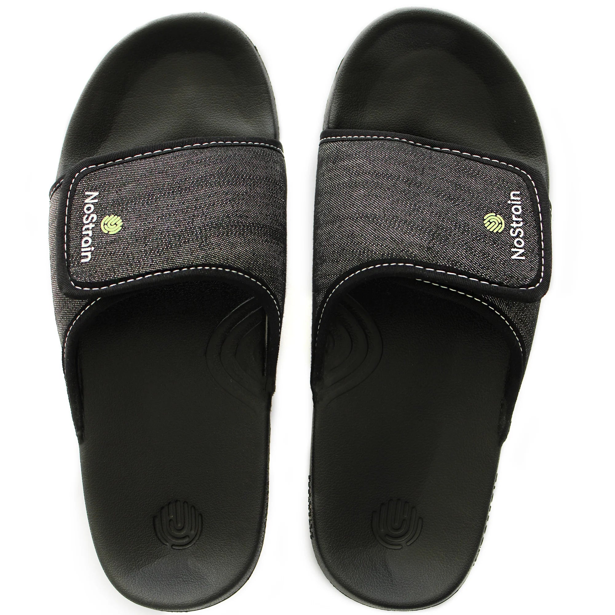 Experience lightweight luxury with Men's Denim Sugar Sliders in Slate Grey, featuring an EVA sole made from sugarcane for sustainable comfort.