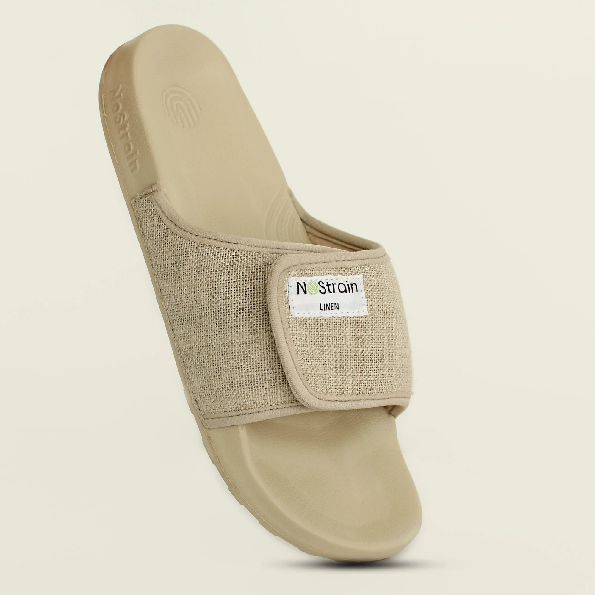 Upgrade your footwear collection with Women's Sandy Beige Linen Sugar Sliders, a versatile and trendy addition.