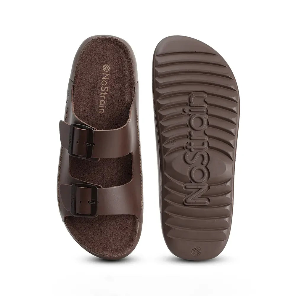brown luxury stylish leather sandals for men