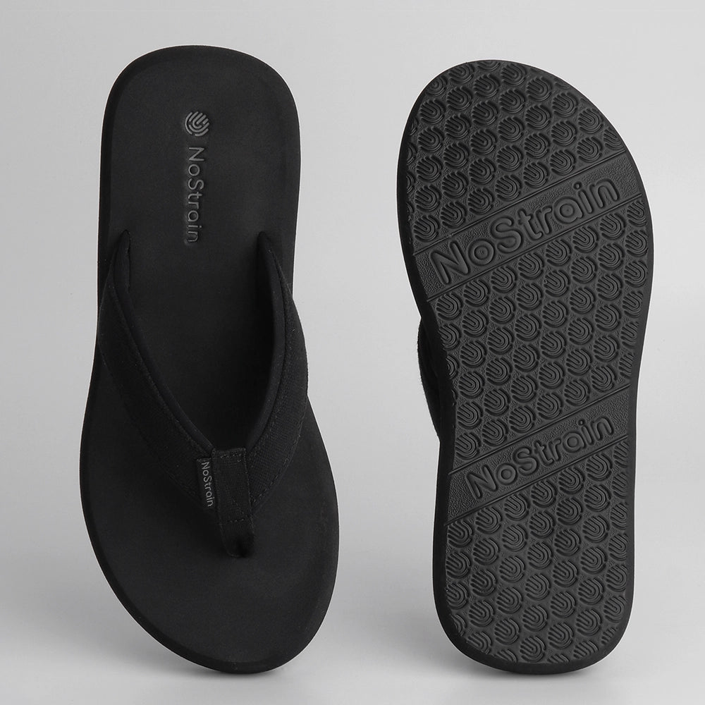 Black EVA & Canvas Flip Flops for men