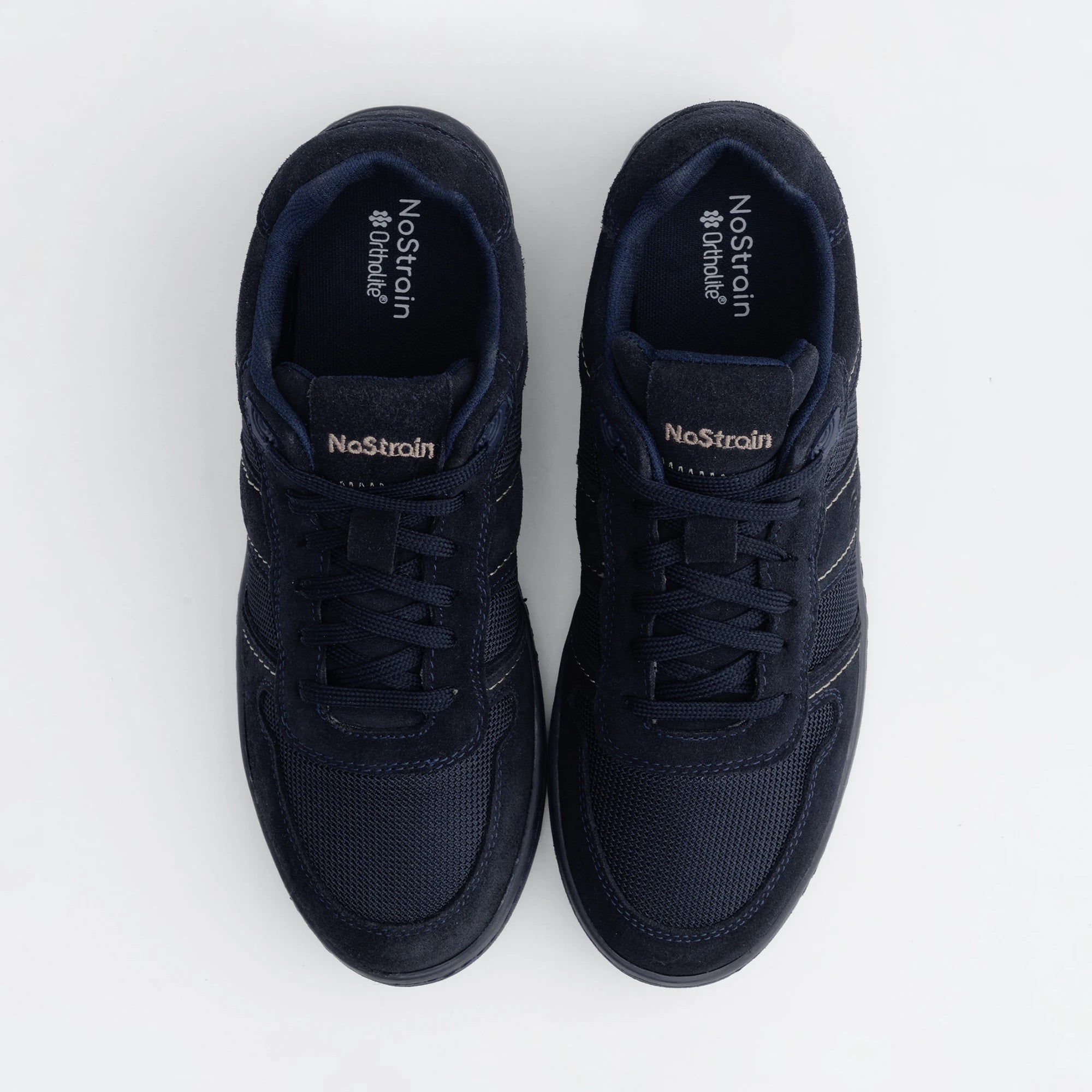 NoStrain SLANT Men's Casual Sneakers | Suede Mesh Lace-Up Shoes for Daily Wear | Breathable Low-Top Sneakers | Blue Palette