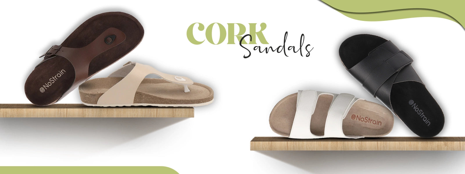 Men’s cork sandals with contoured footbed for all-day comfort.
