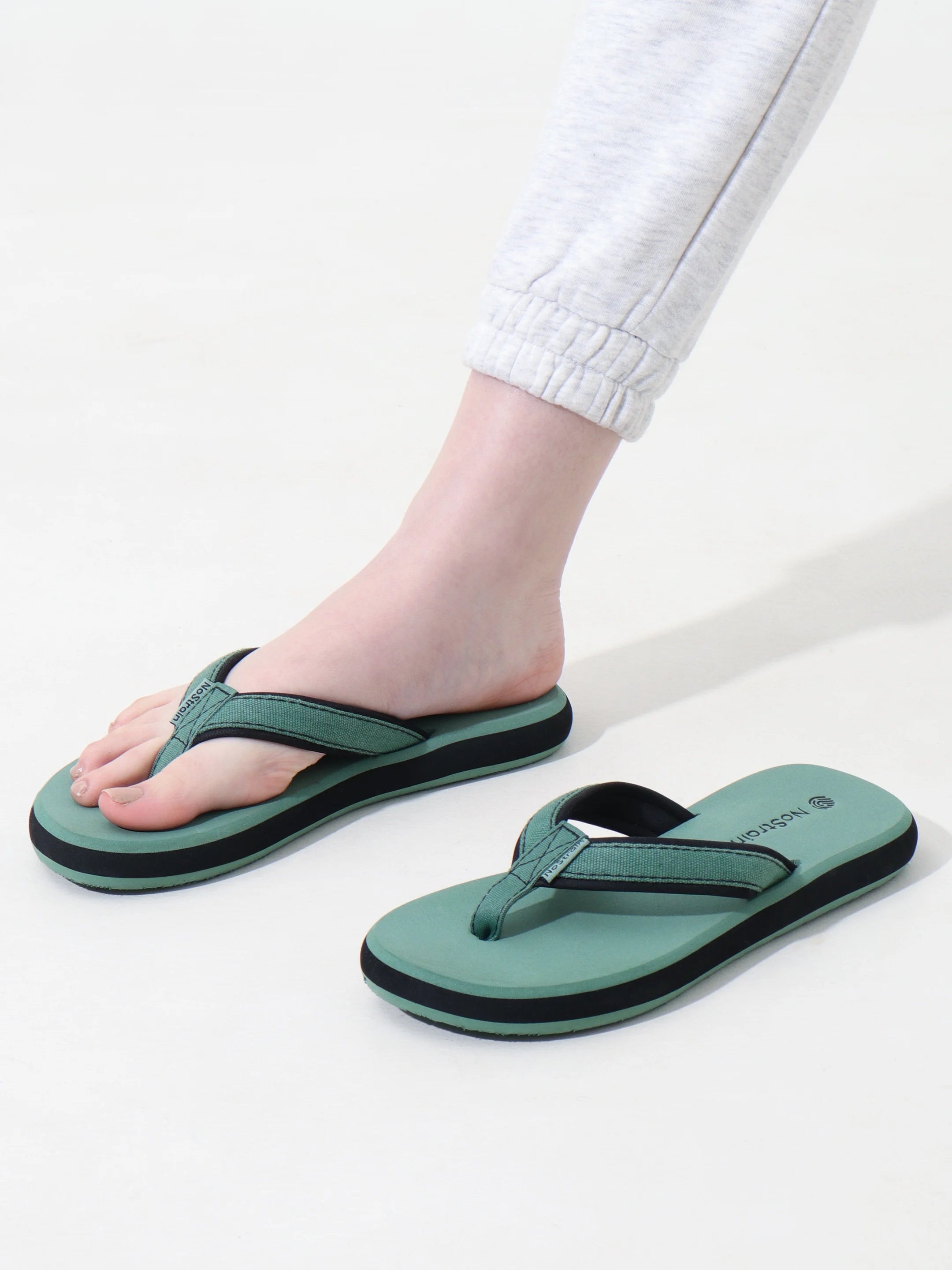 slippers with stitched straps