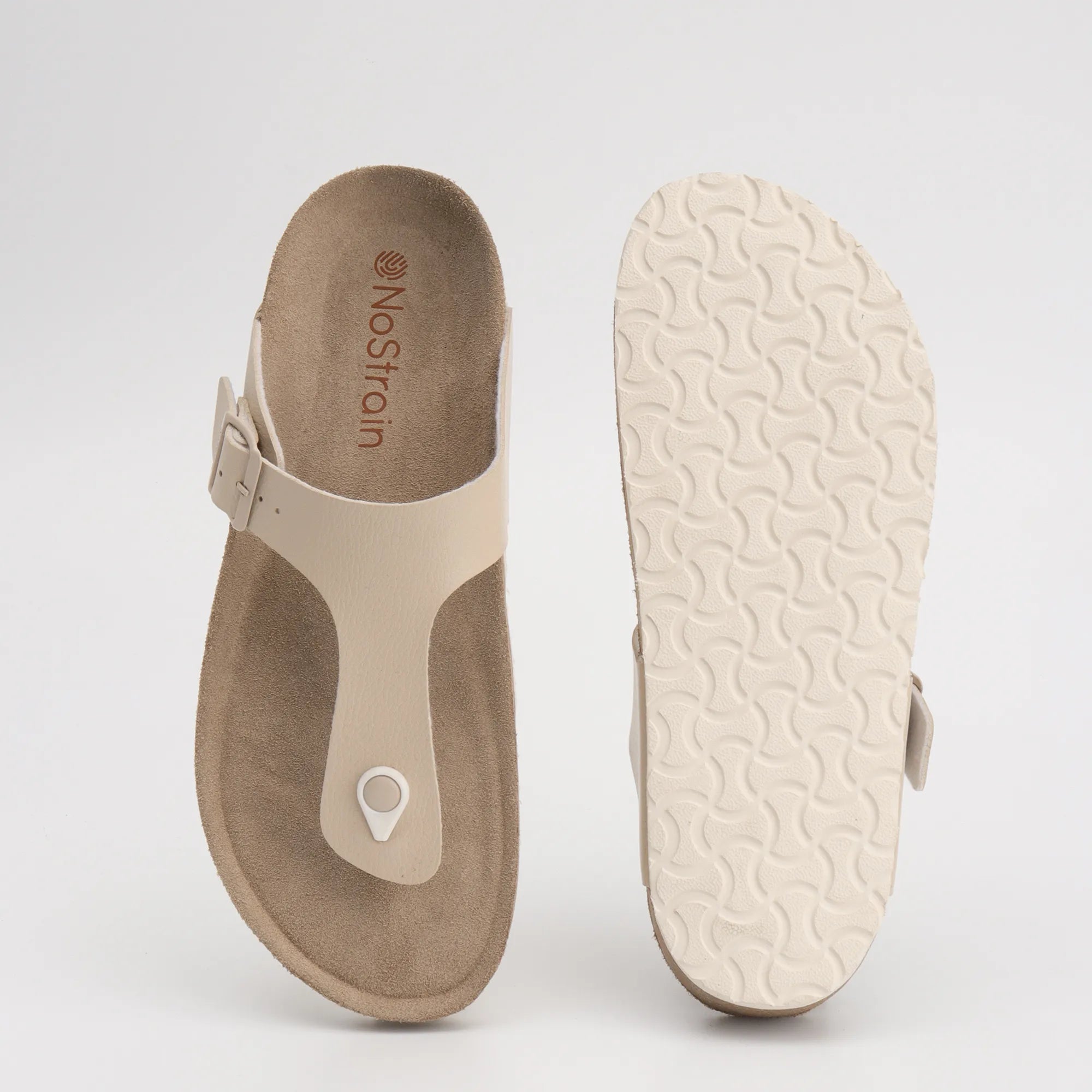 Beige Men's Thong Leather Cork Sandals 2.0 – Classic Comfort in a Timeless Shade