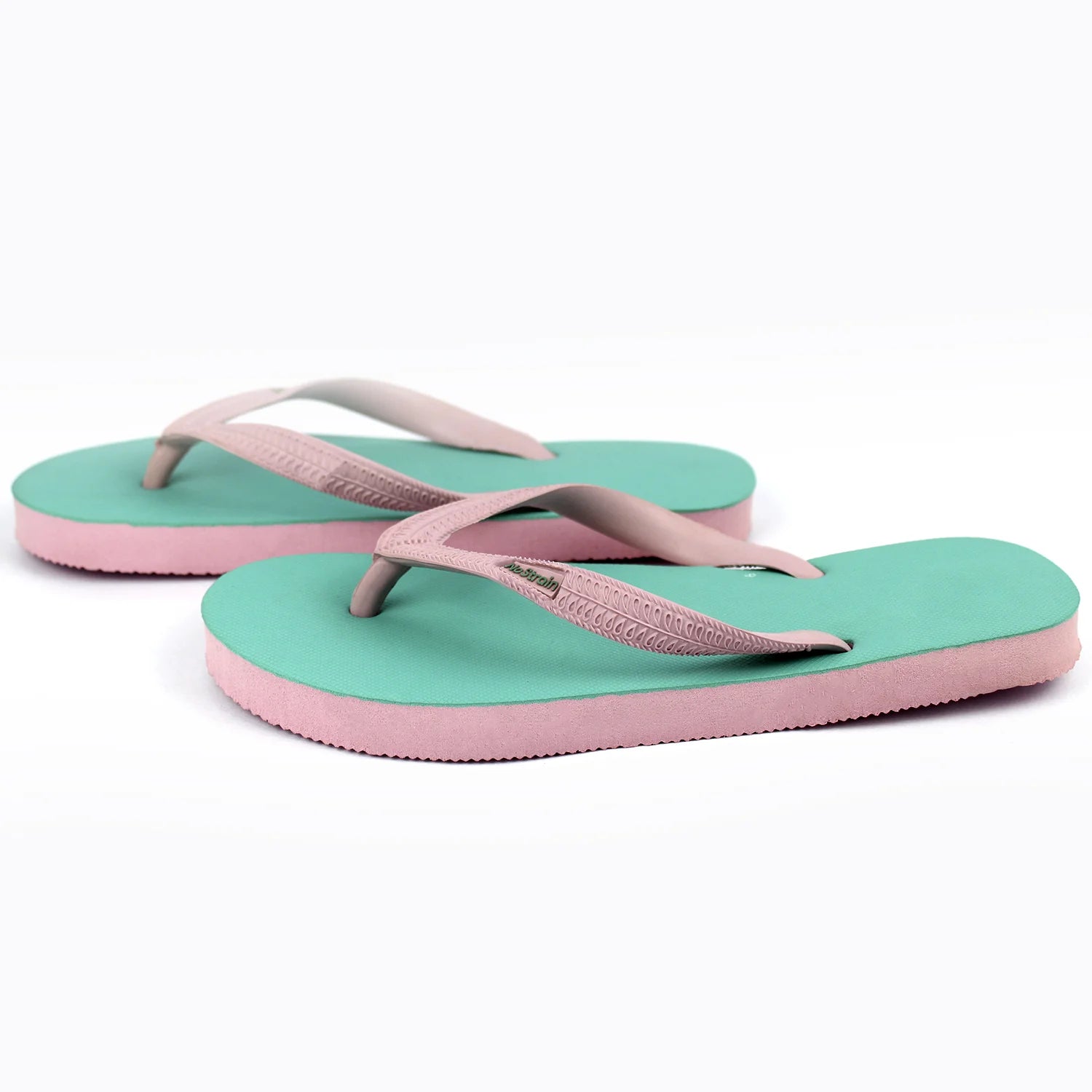 Sea Green Pink Natural Rubber Flip Flop Slippers Men