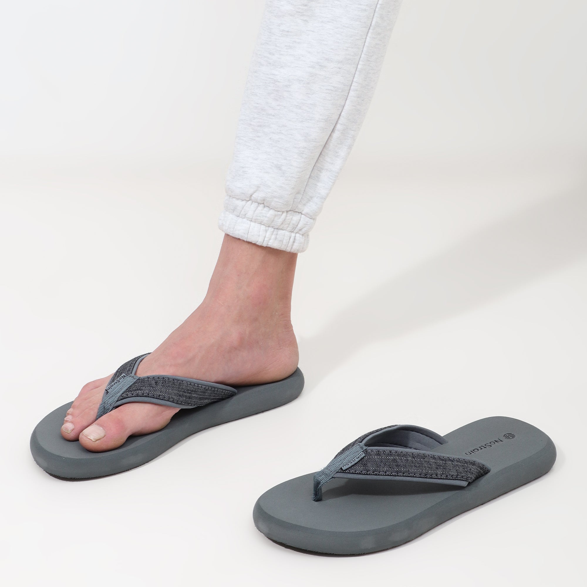 Comfortable Grey Flip Flops for Men 