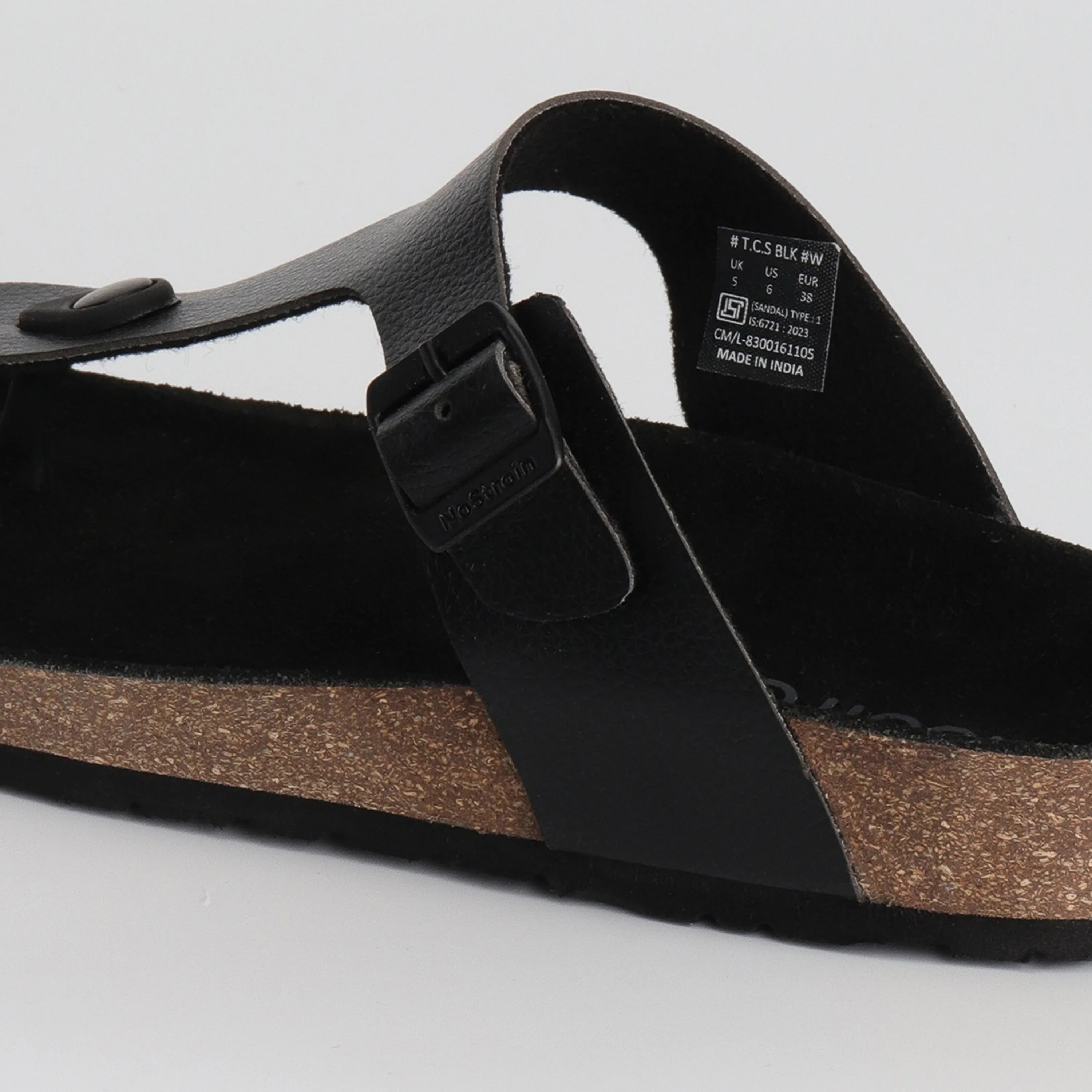 Black Cork Thong Sandals