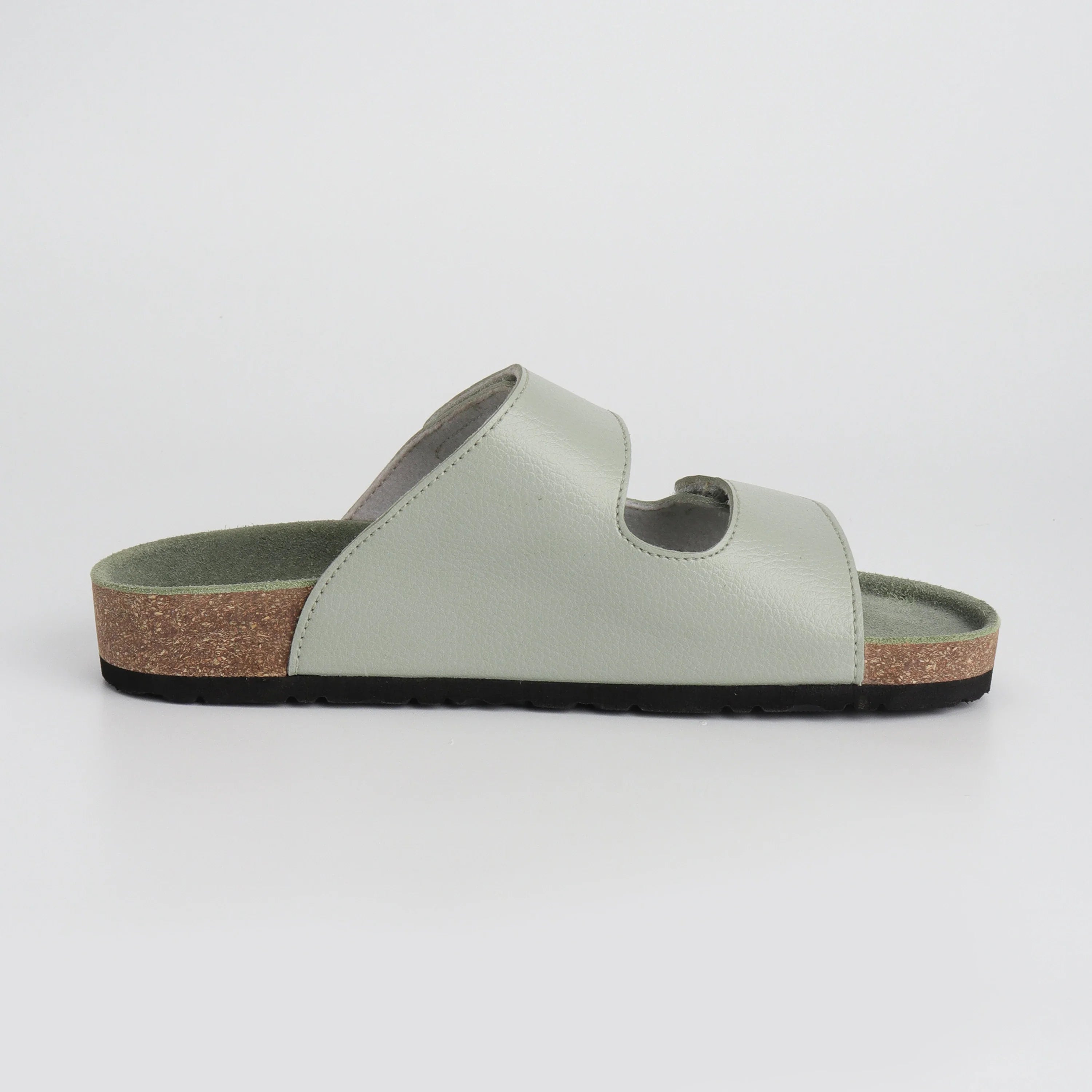 Subtle Sage Cork Parallel Sandals