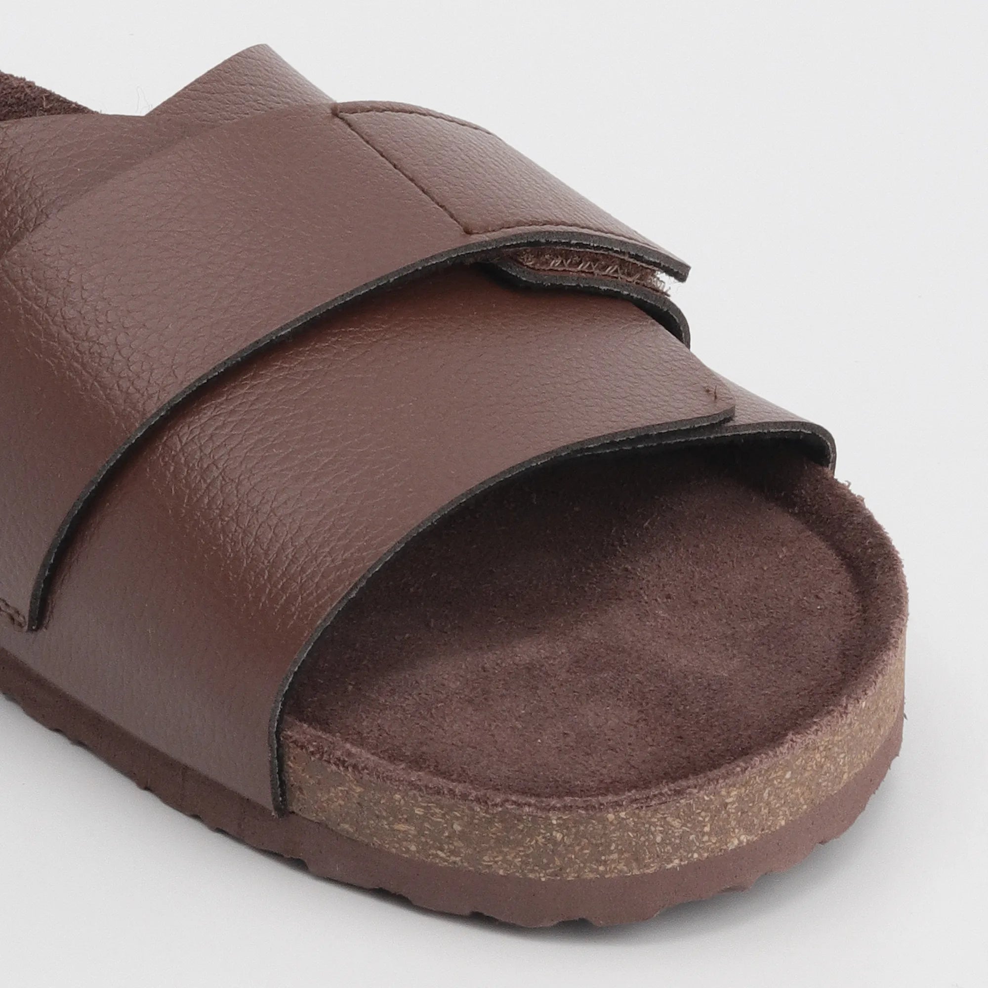 Double Layered Leather Cork Men's Sandals 2.0 - Cookie Brown